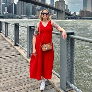 Quince Red Maxi Dress